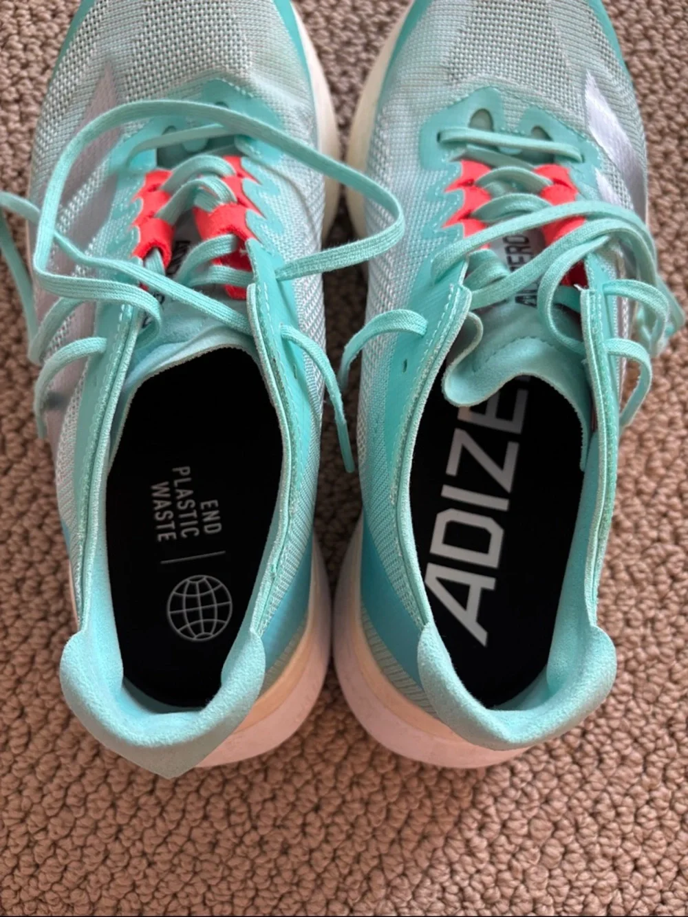 Adidas Women's Adizero Boston 12 Running 'Aqua Blue Cloud White' - Picture 2 of 6